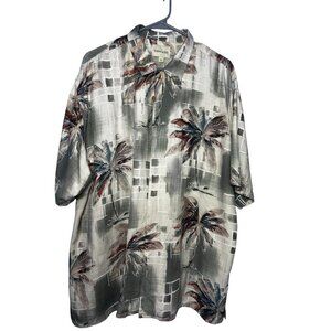 Joseph & Feiss Silk Hawaiian Short Sleeve button up Shirt MEN  XL vacation beach